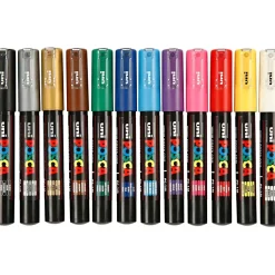 POSCA tusser sæt med 12 tuscher 0,7 mm i forskellige farver