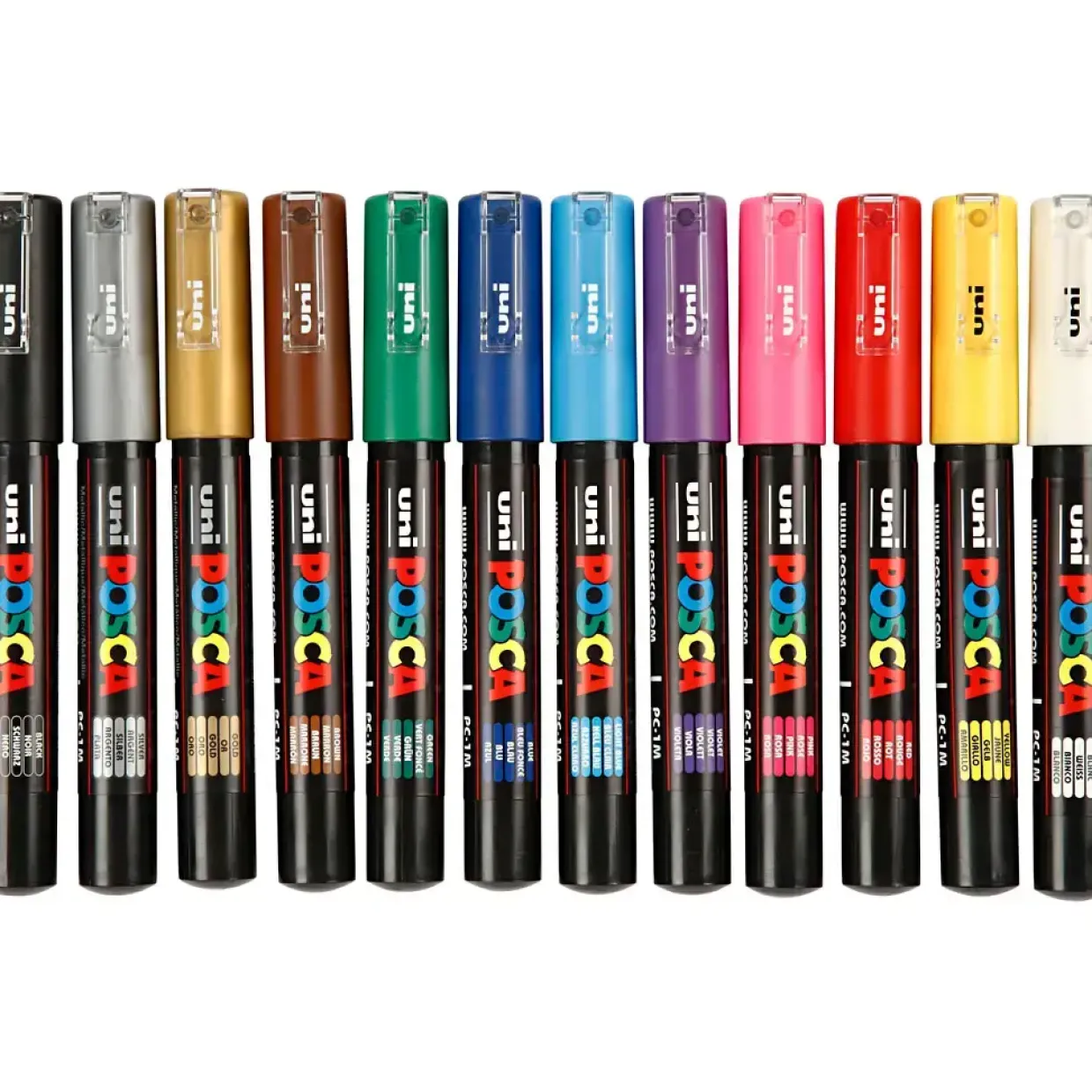 POSCA tusser sæt med 12 tuscher 0,7 mm i forskellige farver