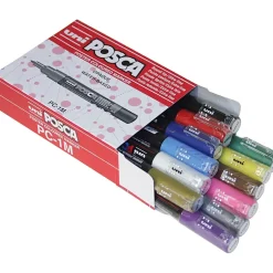 POSCA tusser sæt med 12 tuscher 0,7 mm i forskellige farver