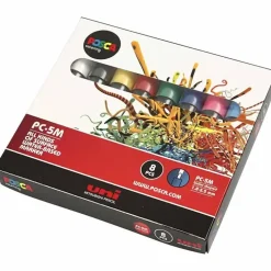 Posca tusser sæt med 8 tusser 2,5 mm PC-5M standard farver