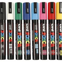 Posca tusser sæt med 8 tusser 2,5 mm PC-5M standard farver