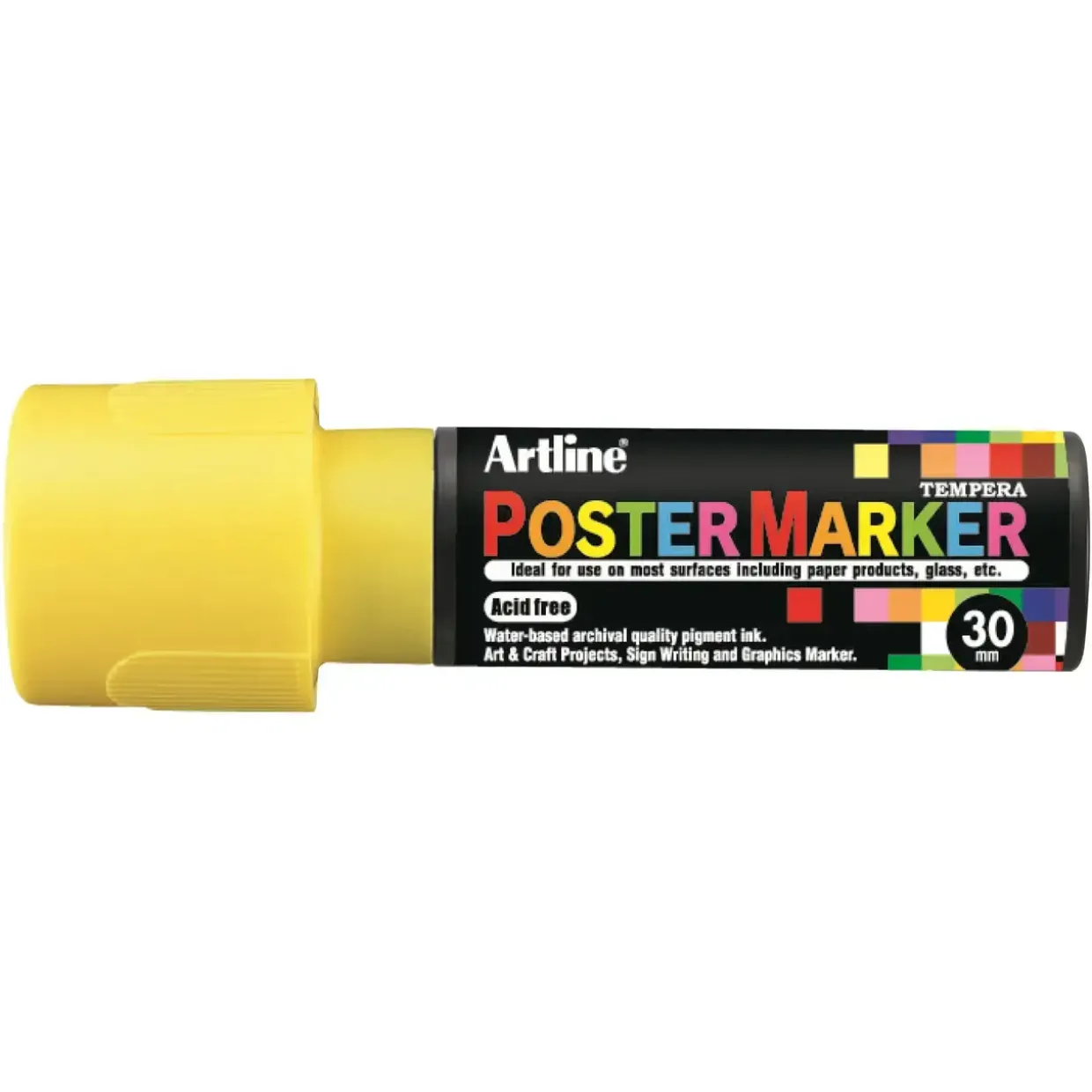 Postermarker - Artline 30 - Fluorescerende gul - 30 mm - Vandbaseret