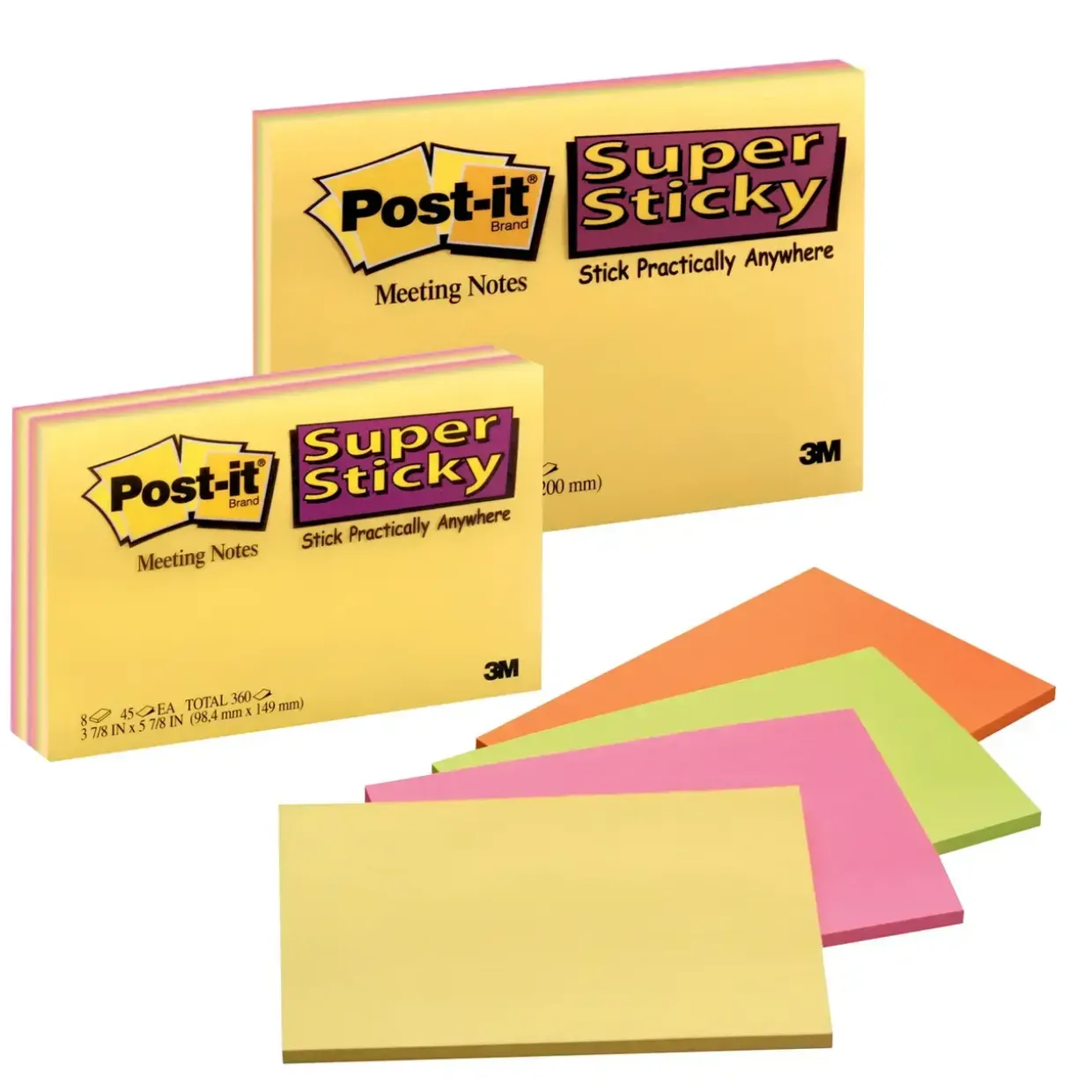 Post-it blokke - Super Sticky Meeting Notes - 152 x 101 mm - 4 stk