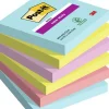 Post-it blok - Super Sticky ass. farver 76x76mm - pakke a 6 stk