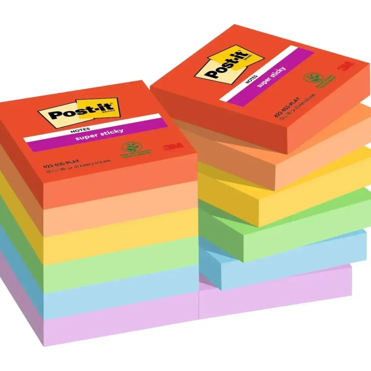 Post-it blok Super Sticky Playful 47,6x47,6mm 12blk