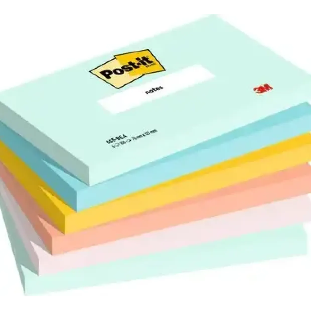 Post-it notes 76 mm x 127 mm 100 ark pr. blok - 6 blokke pr. pakke Beachside farvekollektion