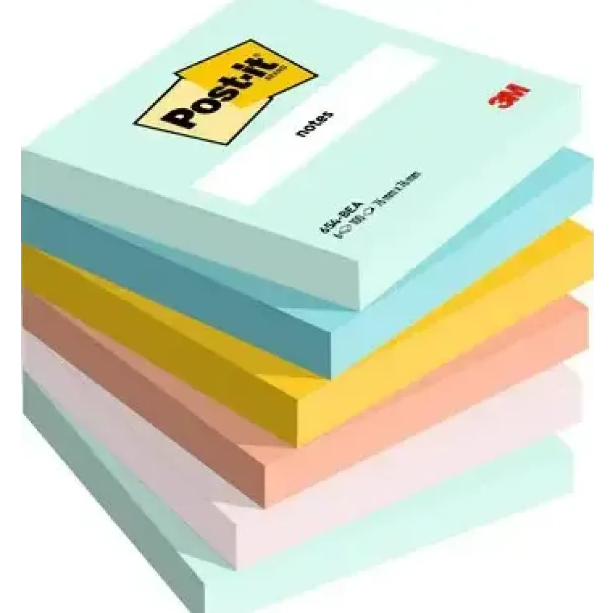 Post-it notes 76 mm x 76 mm 100 ark pr. blok - 6 blokke pr. pakke Beachside farvekollektion