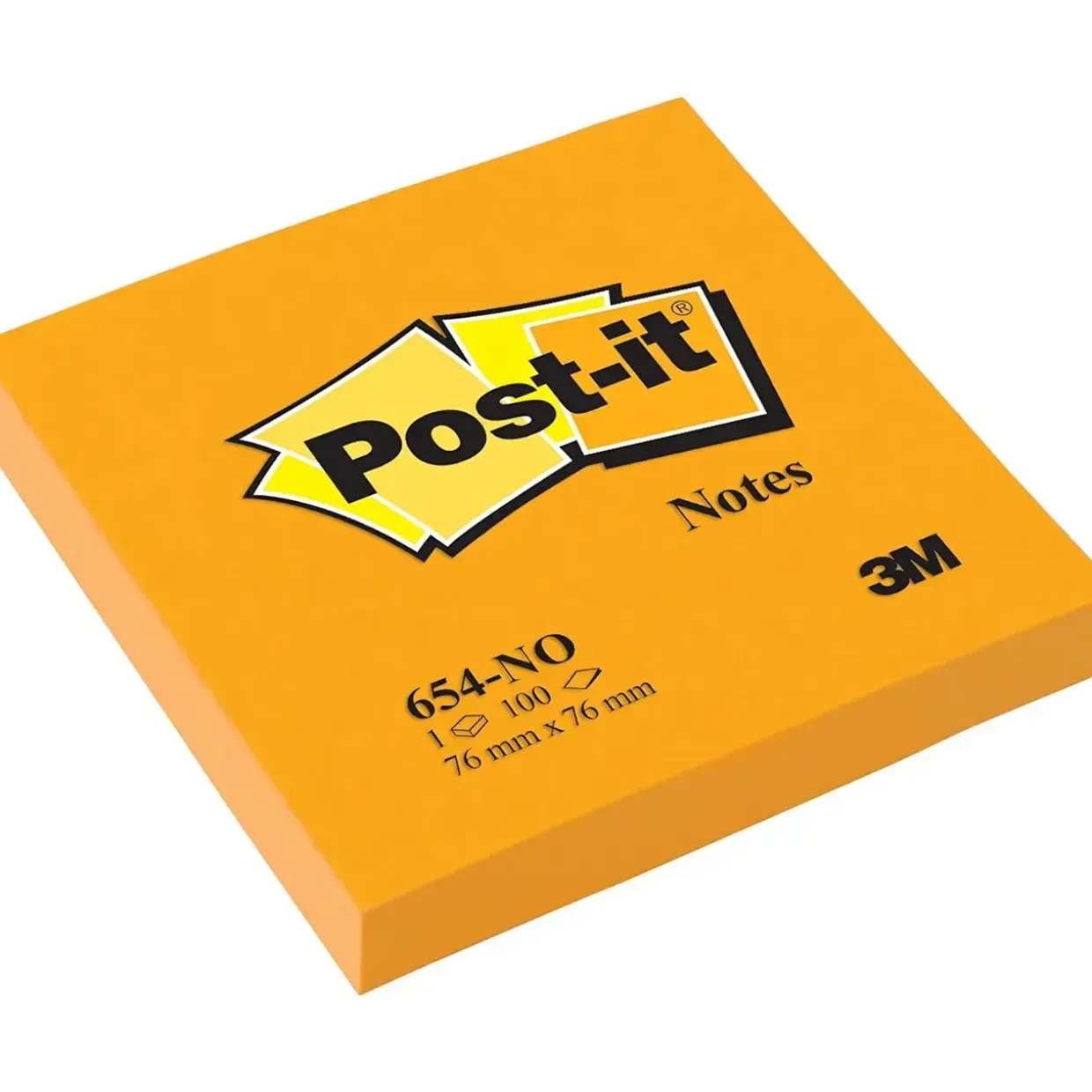 Post-it Notes - 76x76 mm - Neonorange - Køb minimum 6 stk.