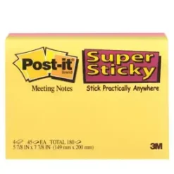 Post-it Super Sticky Meeting Notes 149 x 200 mm neon farver - 4 blokke