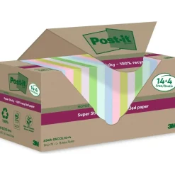 Post-it Super Sticky Recycle Assorteret 76x76mm 14+4blk - 8 stk