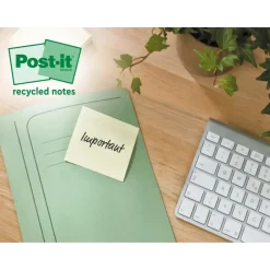 Post-it Super Sticky Recycle Canarygul 76x76mm 14+4blk - 8 stk