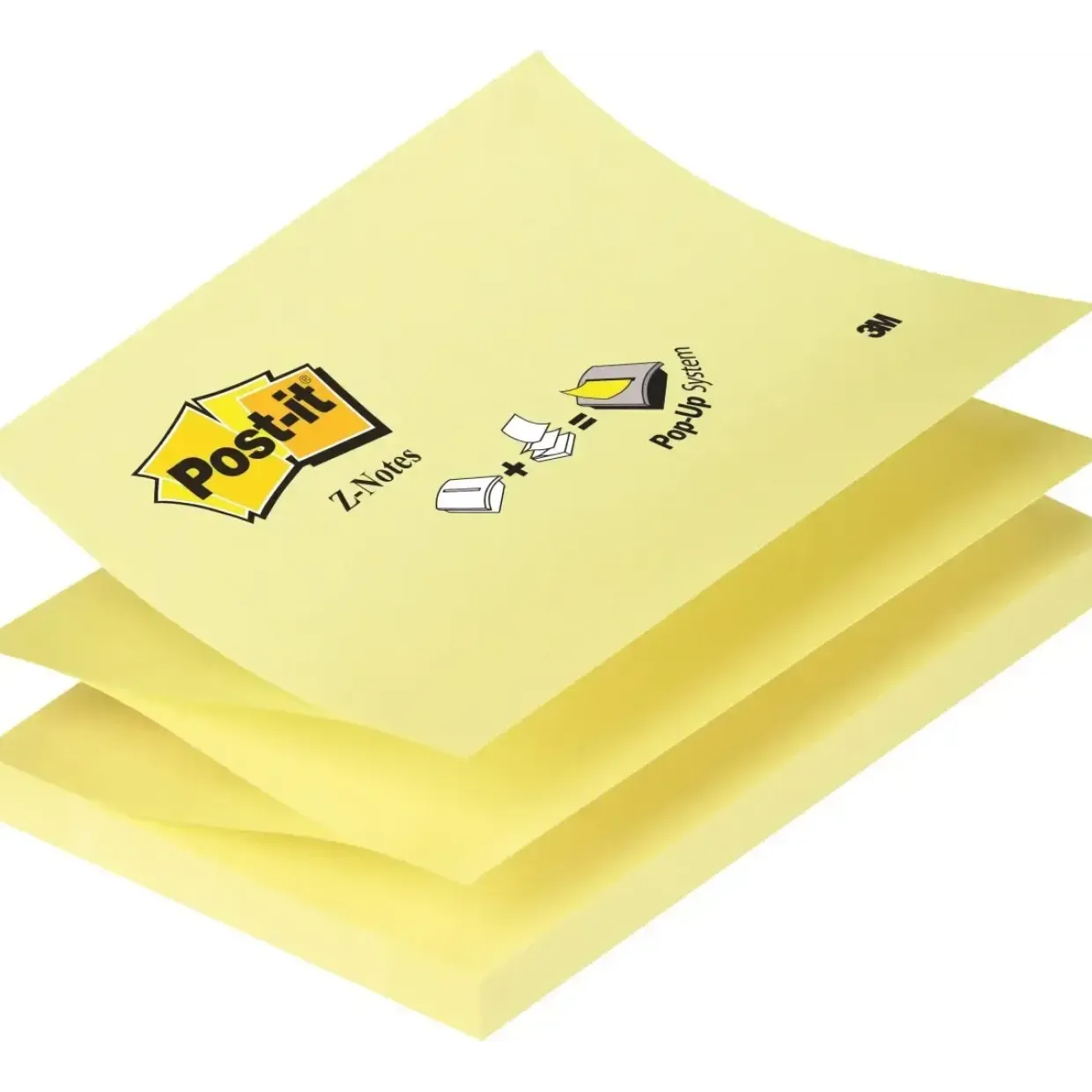 Post-it Z-Notes - 127 x 76 mm - Canarygul - 12 stk