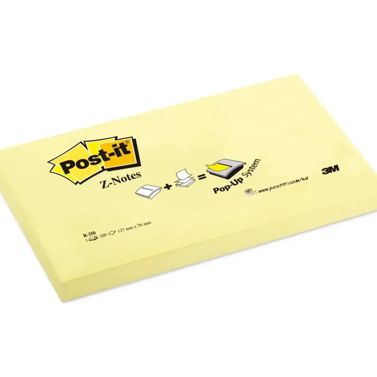 Post-it Z-Notes - 127 x 76 mm - Canarygul - 12 stk