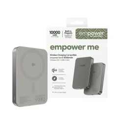 Powerbank, Empower by PanzerGlass, empower bank, trådløs, 10000mAh, Titanium, grå
