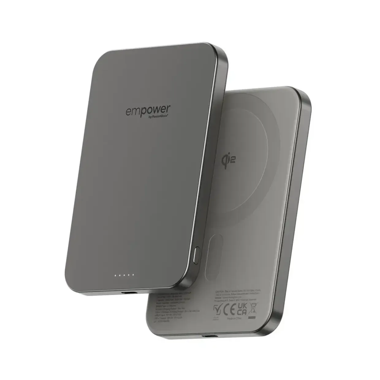 Powerbank, Empower by PanzerGlass, empower bank, trådløs, 5000mAh, Titanium, grå