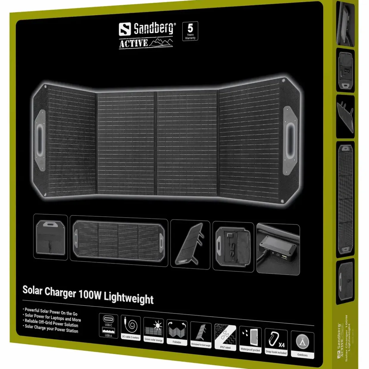 Powerbank med solceller - Sandberg 100W Lightweight