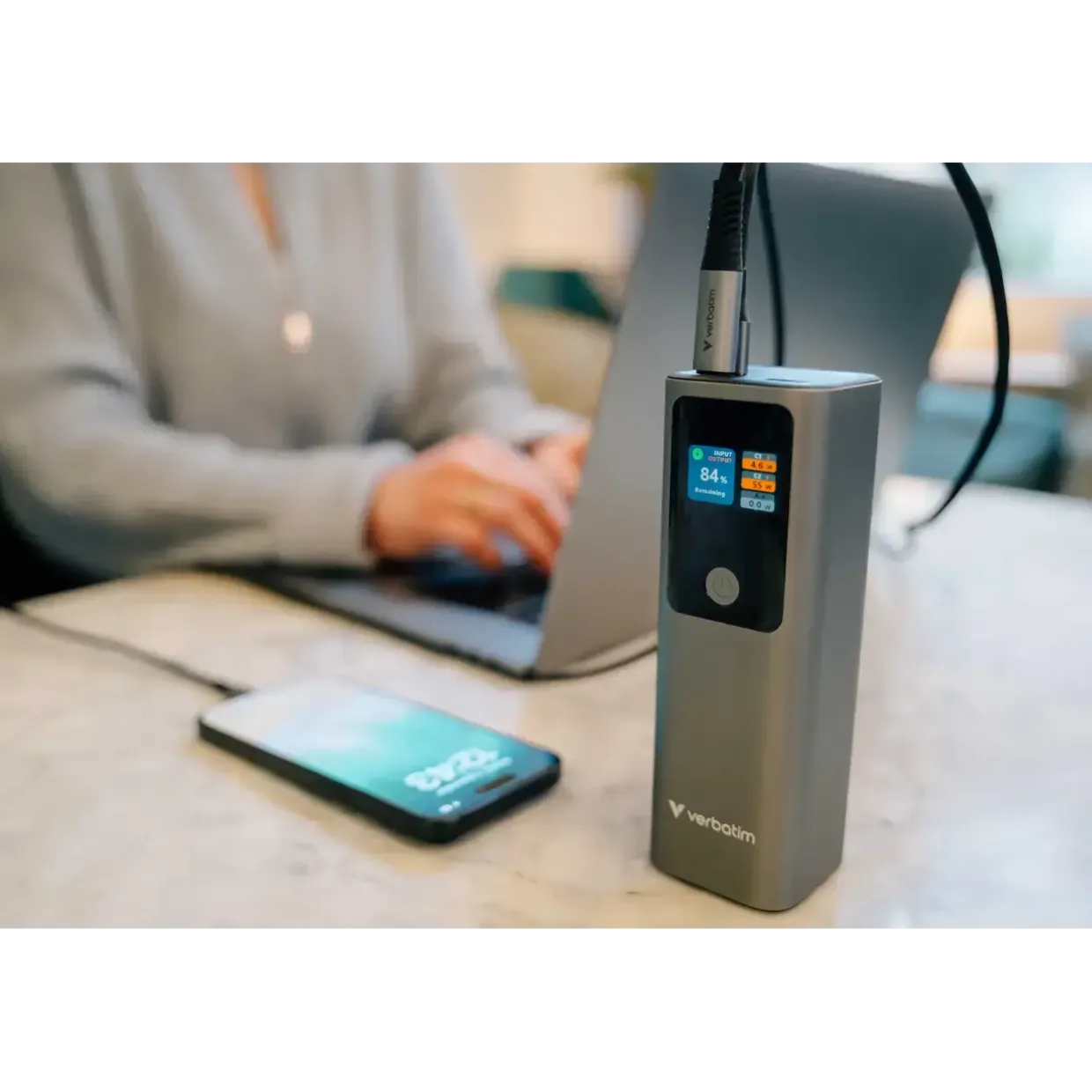 Powerbank, Verbatim, Charge 'n' Go Power Bank 27000mAh 183W, grå
