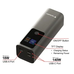 Powerbank, Verbatim, Charge 'n' Go Power Bank 27000mAh 183W, grå