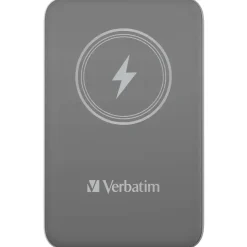 Powerbank - Verbatim Charge 'n' Go - 10.000 mAh - Grå - Magnetisk & trådløs