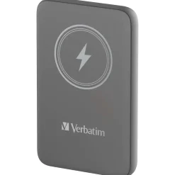 Powerbank - Verbatim Charge 'n' Go - 10.000 mAh - Grå - Magnetisk & trådløs