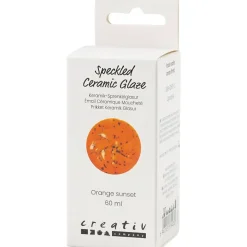 Prikket Keramikglasur, 999-1060 °C, dækkende, Orange Sunset, 60 ml/ 1 ds.