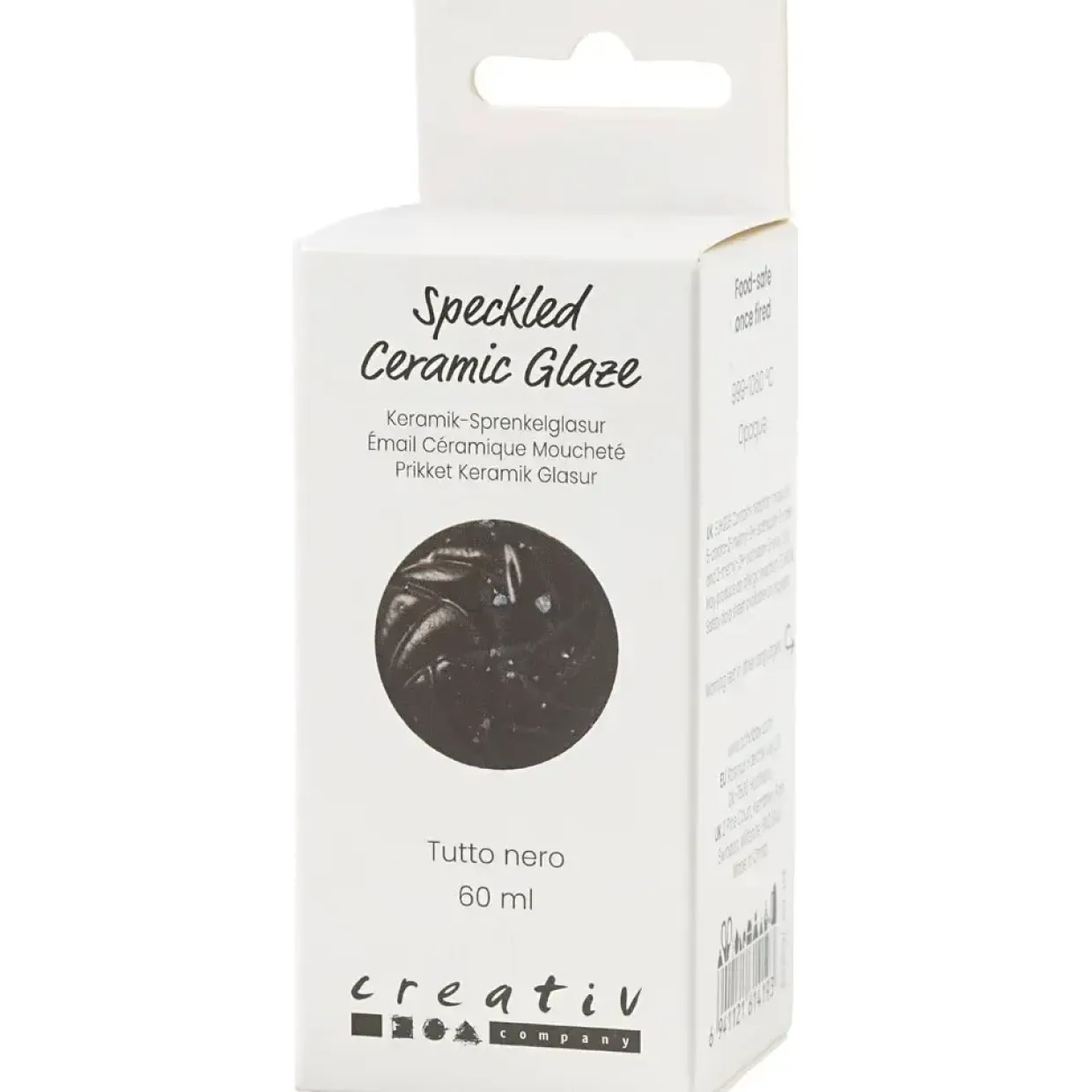 Prikket Keramikglasur, 999-1060 °C, dækkende, Tutto Nero, 60 ml/ 1 ds.