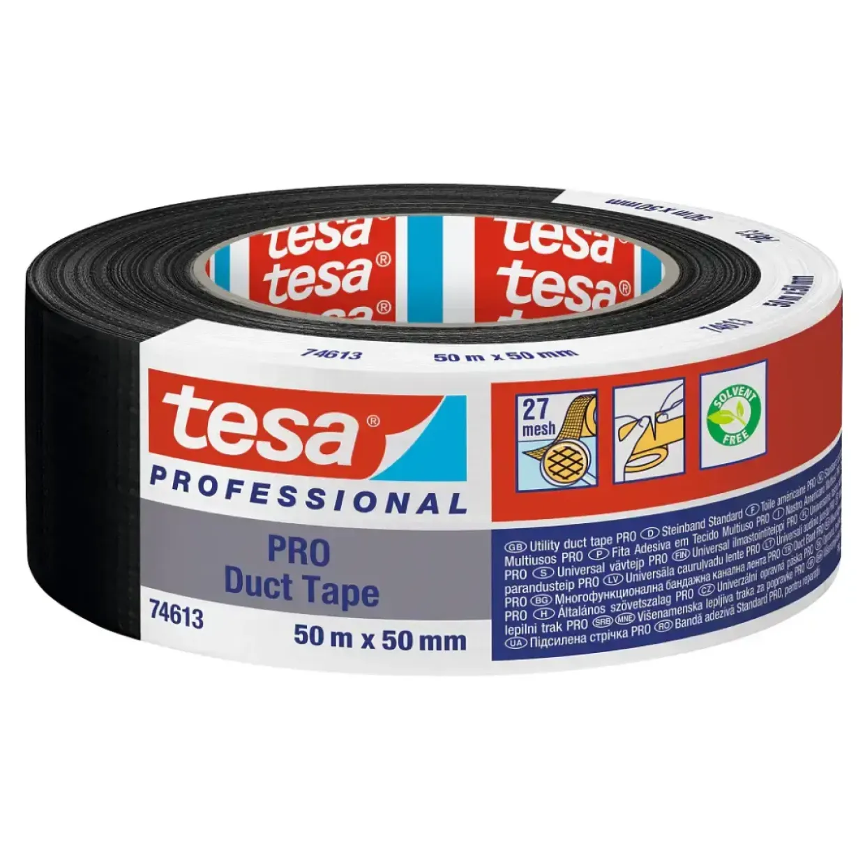 PRO duct tape - Tesa 74613 - 25 m x 50 mm - Grå - 6 stk
