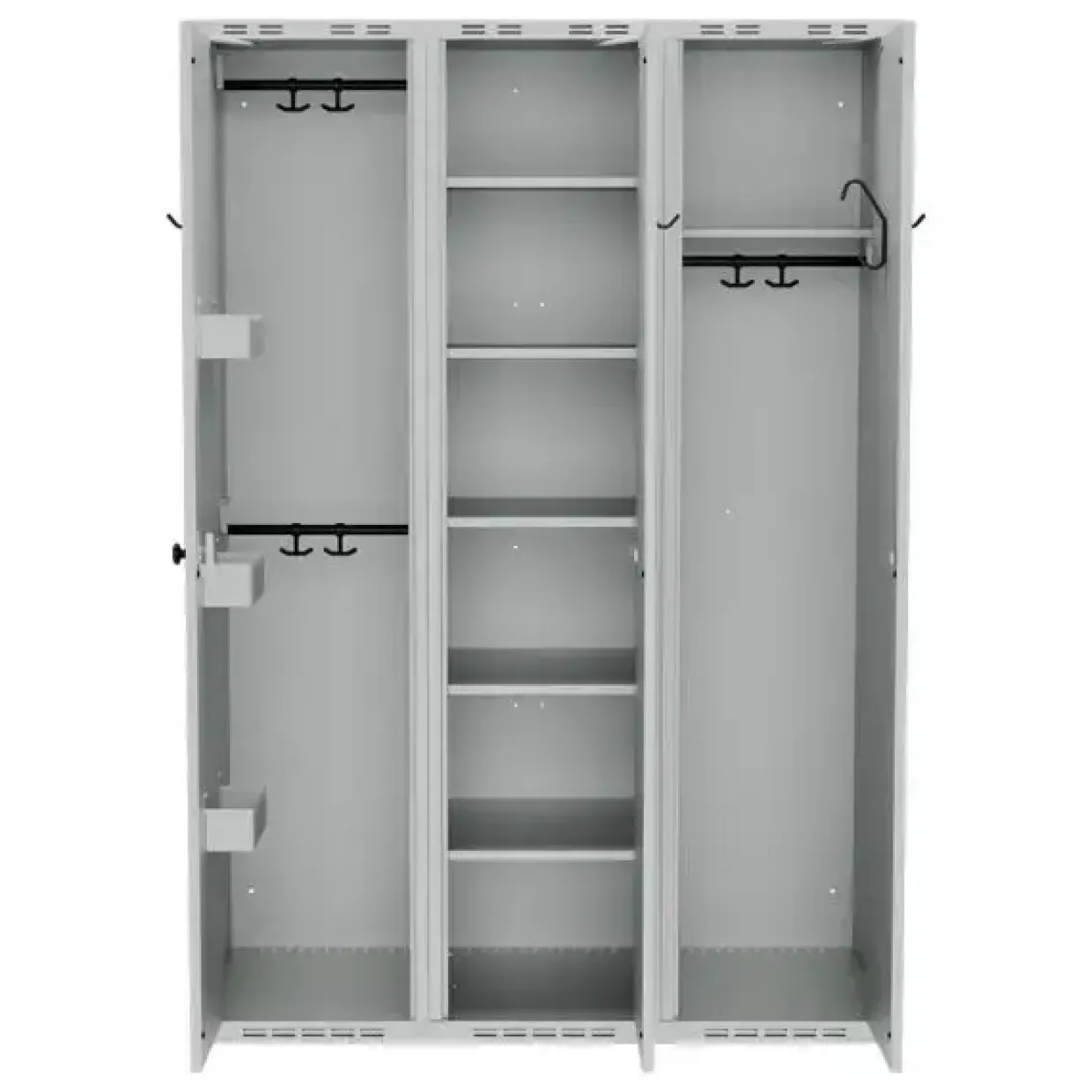 PRO Garderobeskab Komb. H - 1200 x 550 x 1752 - Grå