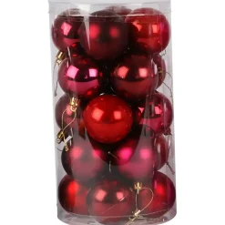 Røde julekugler harmoni, 6 cm rød - 20 stk.