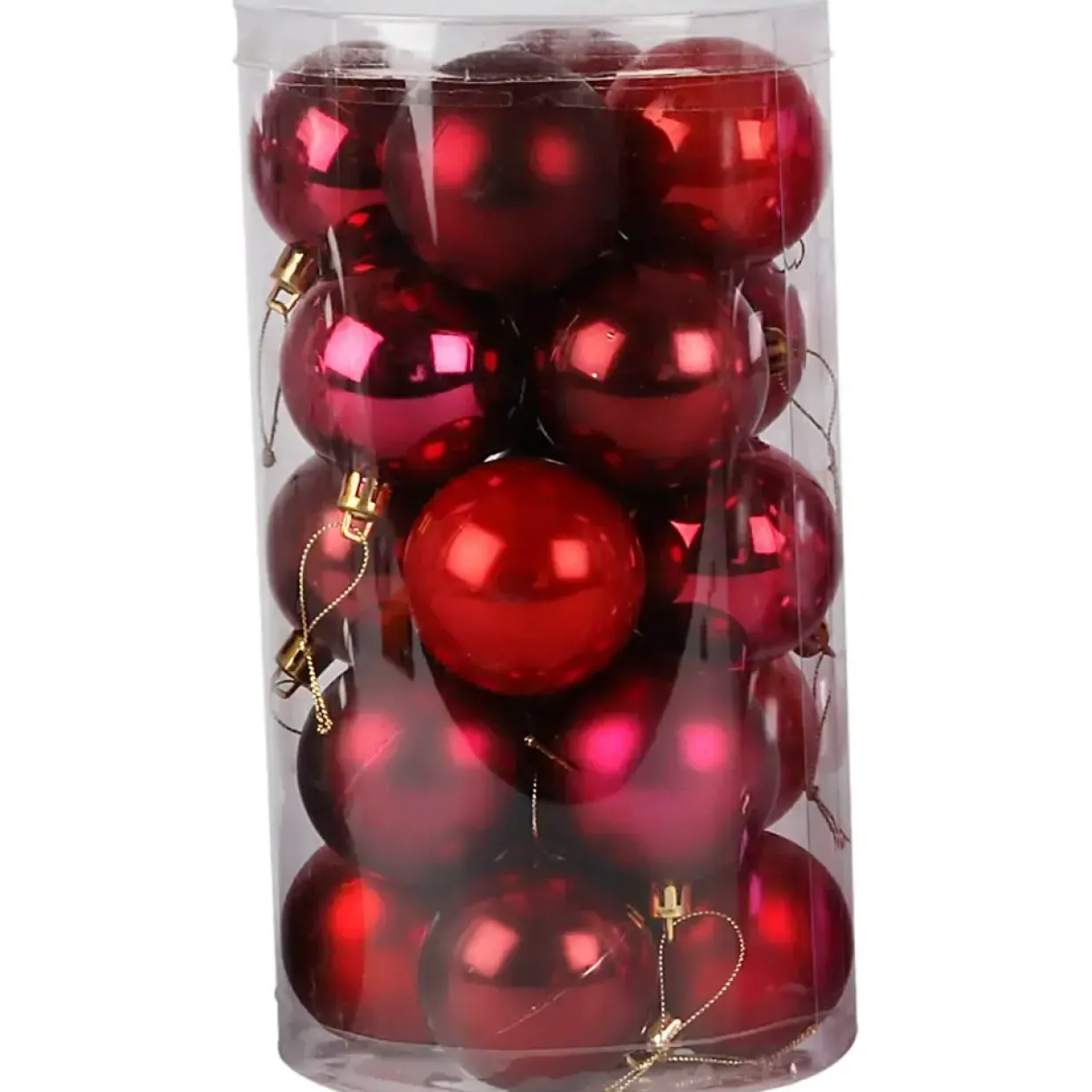 Røde julekugler harmoni, 6 cm rød - 20 stk.