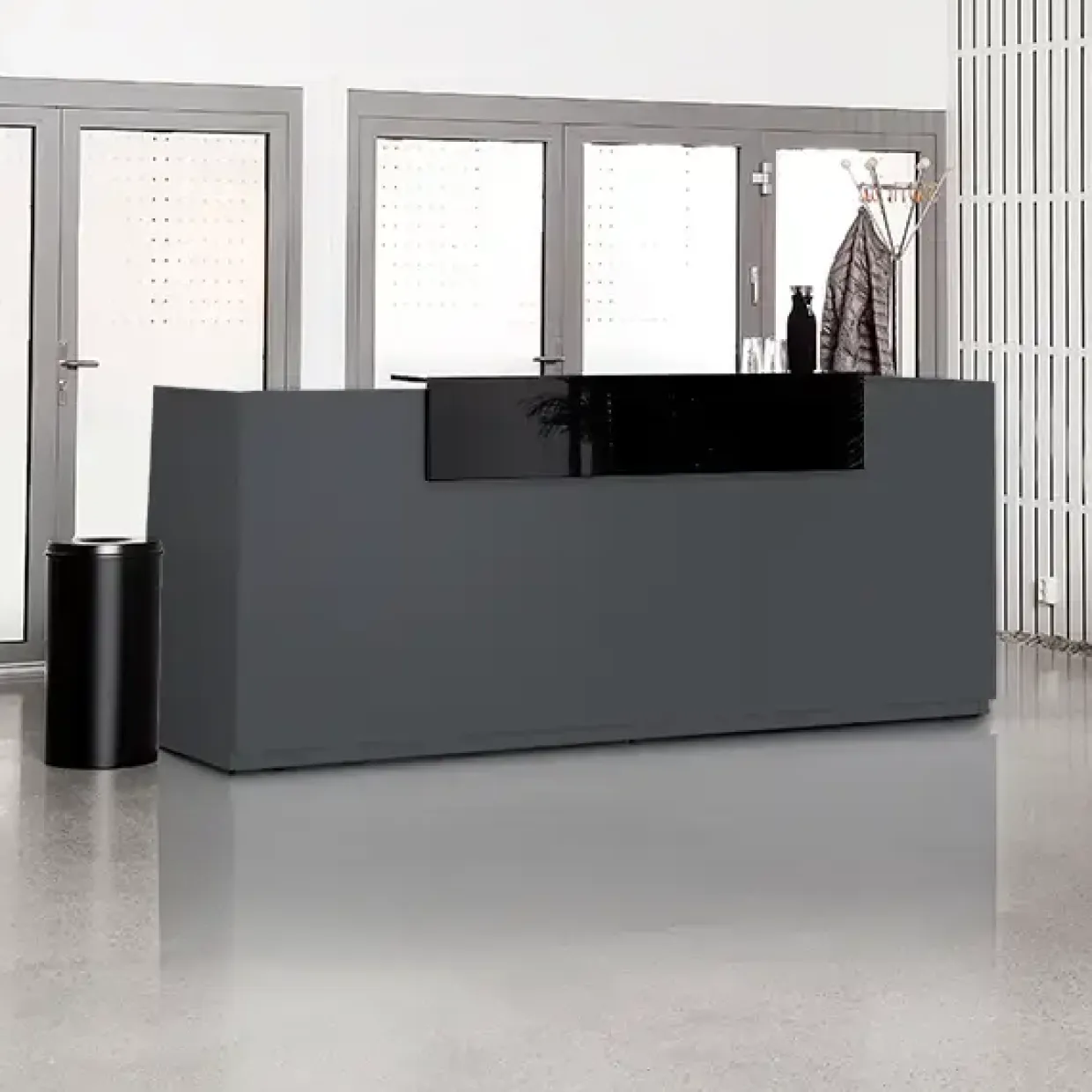 Receptionsdisk, DNA Antracit 2600 mm, Hæve-sænkebord
