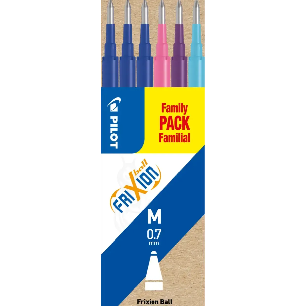 Refill pakke til Pilot Frixion Clicker 0,7 - Sæt med 6 stk
