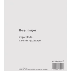 Regningsblok med kopi 126 x 148 mm - 10 blokke á 2x50 ark