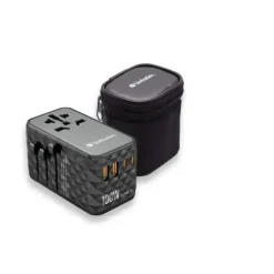 Rejse adapter Verbatim GaN III Universal Travel Adapter UTA-10 2xUSB-C PD140W QC 4+ sort