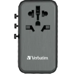Rejse adapter Verbatim GaN III Universal Travel Adapter UTA-10 2xUSB-C PD140W QC 4+ sort