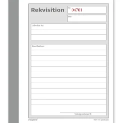 Rekvisitions bog 108 x 150 mm 92220310 - 10 bøger á 2x50 blade