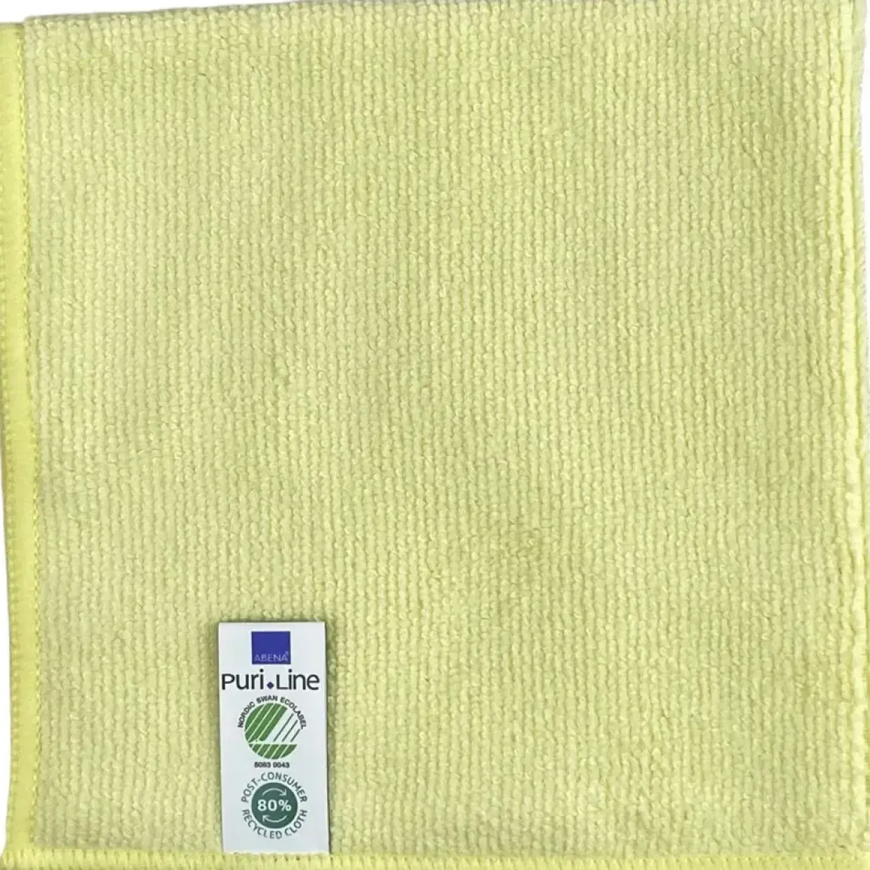 Rengøringsklud, ABENA Puri-Line Basic, 32x32cm, gul, mikrofiber, 80% genanvendt