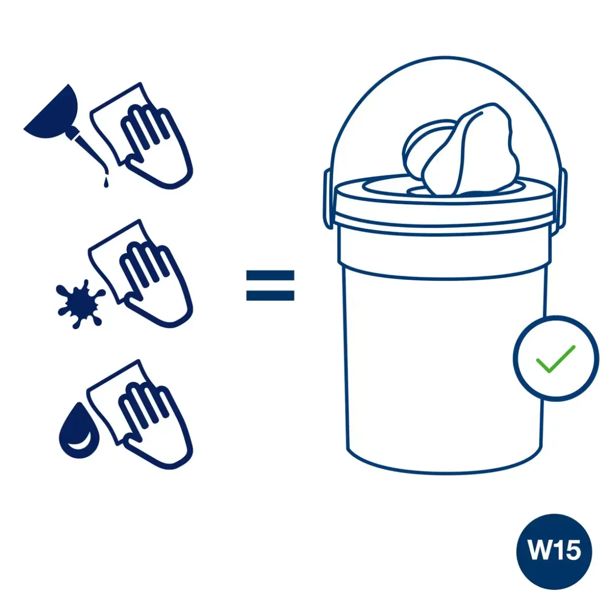 Rengøringsklude - Tork Wet Wipe 190594 Handy Bucket - 4 spande