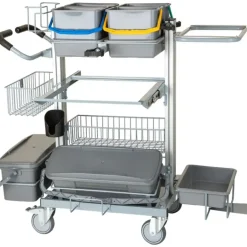 Rengøringsvogn - Tina Trolleys Exclusive - 1230 x 730 x 1125 mm - Til fugtsystem - Med tilbehør