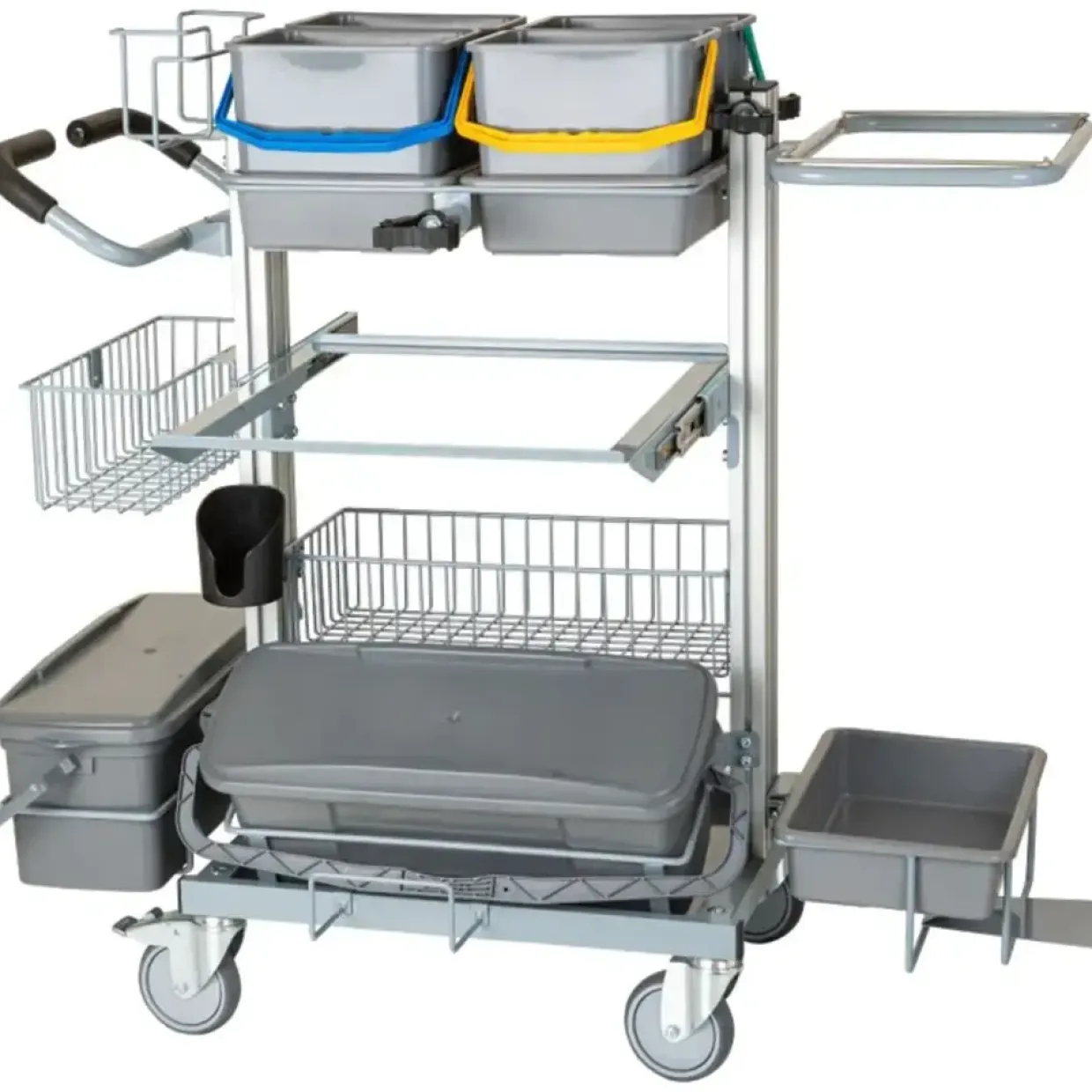 Rengøringsvogn - Tina Trolleys Exclusive - 1230 x 730 x 1125 mm - Til fugtsystem - Med tilbehør