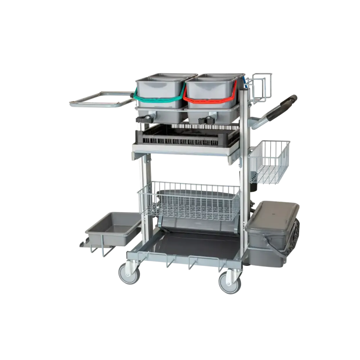 Rengøringsvogn - Tina Trolleys Exclusive - 1230 x 730 x 1125 mm - Til fugtsystem - Med tilbehør