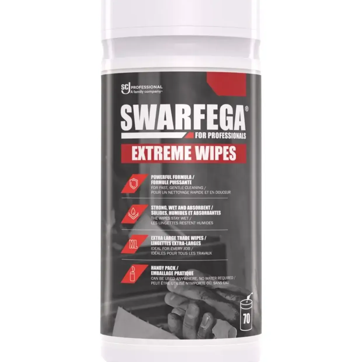 Renseservietter Swarfega Black box hvid med parfume dispenser box - 70 stk pr box