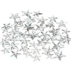 Rhinsten størrelse 11 + 12 + 16 mm sølv stjerner - 360 assorteret