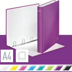 Ringbind Leitz WOW A4+ 4DR/25mm lilla - Køb minimum 10 stk.