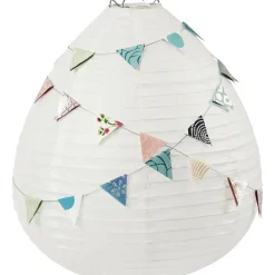 Rispapirlampe - Dråbeformet Ø25 cm - Hvid