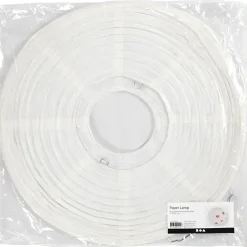 Rispapirlampe - rund Ø35cm hvid