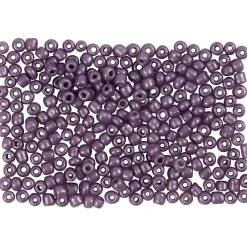 Rocailles perler, dia. 3 mm, hulstr. 0,6-1,0 mm, lilla metal, 25g, str. 8