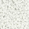 Rocailles perler, dia. 3 mm, hulstr. 0,6-1,0 mm, hvid, 25g, str. 8