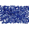 Rocailles perler, dia. 3 mm, hulstr. 0,6-1,0 mm, blå, 25g, str. 8