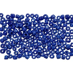 Rocailles perler, dia. 3 mm, hulstr. 0,6-1,0 mm, blå, 25g, str. 8